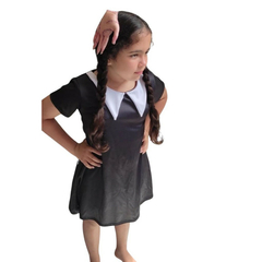 Fantasia Infantil Vanda - Vestido Preto e gola Branca - comprar online