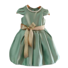 Vestido Festa Luxo Verde dourado - Kimimo Kids