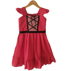 Vestido Casual Princesa Vermelho e preto chapeu - loja online