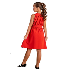 Vestido Vermelho Mocinha Natal festas amarração - Kimimo Kids