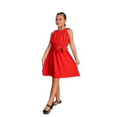 Vestido Vermelho Mocinha Natal festas amarração - comprar online