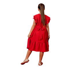 Vestido Vermelho Natal festas amarração - comprar online