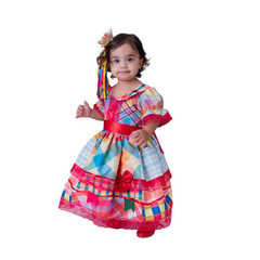 Vestido Festa junina caipira Xadrez Colorido - comprar online