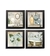 Kit 4 Quadros Decorativos Lavabo Banheiro Toalete Bain