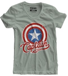 Camiseta feminina Capitão América Escudo - comprar online