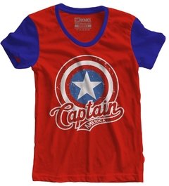 Camiseta feminina Capitão América escudo