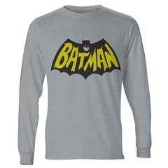 Camiseta masculina manga longa Batman logo vintage