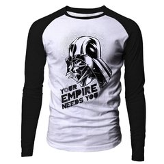 Manga Longa Raglan masculina Star Wars Darth Vader Empire Needs You