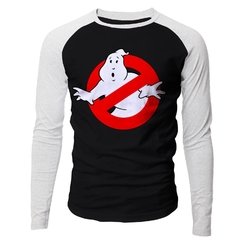 Camiseta masculina manga longa Caça-Fantasmas Ghostbusters raglan na internet