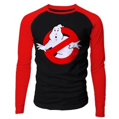 Camiseta masculina manga longa Caça-Fantasmas Ghostbusters raglan