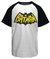 Camiseta masculina Batman logo vintage raglan