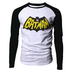 Camiseta masculina manga longa raglan Batman logo vintage Live Comics - comprar online