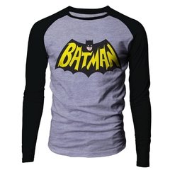 Camiseta masculina Manga longa raglan Batman vintage logo - comprar online