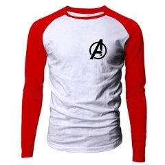 Camiseta masculina manga longa raglan Vingadores Avengers na internet