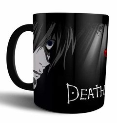 Caneca de porcelana preta Death Note L x Kira