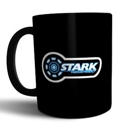 Caneca de Porcelana preta Homem de Ferro Stark Industries