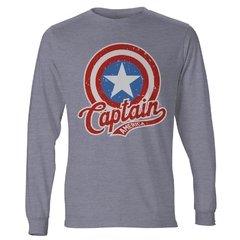 Camiseta masculina manga longa Capitão América - comprar online