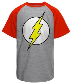 Camiseta masculina raglan The Flash Logo Clássico
