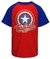 Camiseta masculina Capitão América escudo raglan