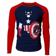 Camiseta Manga longa raglan Capitão América