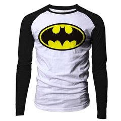 Camisa Manga Longa Raglan Batman Logo
