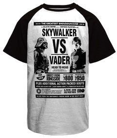 Camiseta Raglan Skywalker vs Vader Star Wars