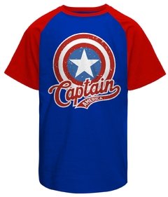 Camiseta masculina Capitão América escudo raglan - comprar online