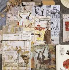 Set de 15 papeles vintage con foil Yuxian - comprar online