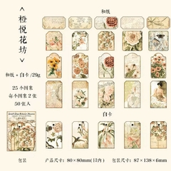 Pack 50 Stickers Washi Between Flowers