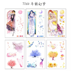 Set de 6 planchas de Sitckers washi Magical Girls Series "A"