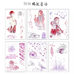 Set de 6 planchas de Sitckers washi Magical Girls Series "B"