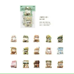 Pack 30 stickers PET Coffee Cottage Story