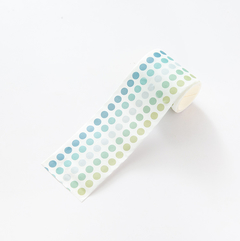 Washi stickers DOTS 60 mm x 3 m  9 Azulino a verde claro