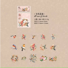 Pack 30 stickers Pet Bird Collection - Casa Washi