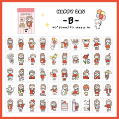 Mini block sticker papel washi x 50 hojas Nenita Kawaii