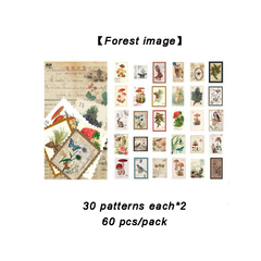 Stickers estampillas vintage papel washi * 60 unid.