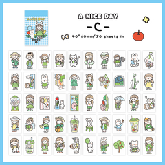 Mini block sticker papel washi x 50 hojas Nenita Kawaii