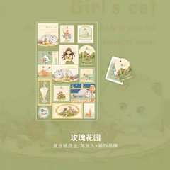 Set de 2 planchas stickers c/foil Cats Travelling en internet