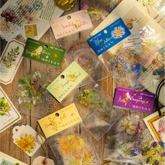Pack de 30 Stickers PET con dorado Fresh Flowers Series - comprar online