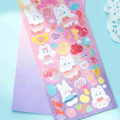 Stickers Gatitos Rainbow Glitter
