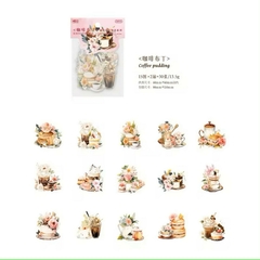 Pack 30 stickers PET Coffee Cottage Story - Casa Washi
