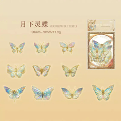 Set de 20 stickers holo y dorado Boundless Butterflies Series