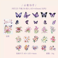 Sticker Butterfly Love Flower