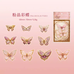 Set de 20 stickers holo y dorado Boundless Butterflies Series