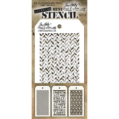 Tim Holtz Mini Layered Stencil Set 3/Pkg Serie B