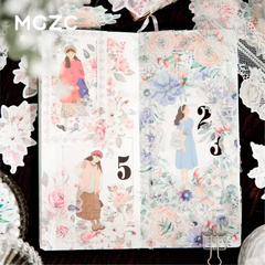 Pack 20 stickers washi Flower con foil holo MGZC