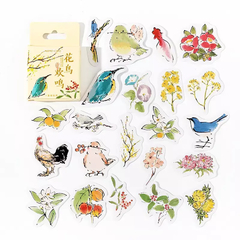 Stickers cajita flowers and birds (F075) - Casa Washi