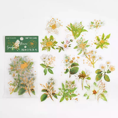 Pack de 30 Stickers PET con dorado Fresh Flowers Series en internet