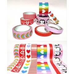 WASHI TAPE BOX 8 ROLLOS de 5m "HAPPY"