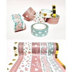 WASHI TAPE BOX 8 ROLLOS de 5m "LOVE"